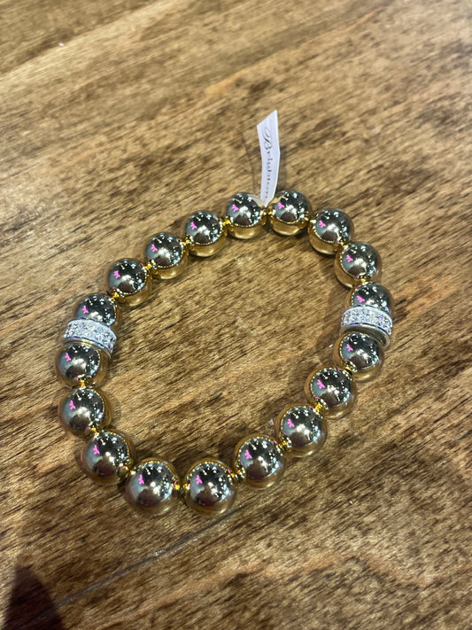 large gold beaded bracelet