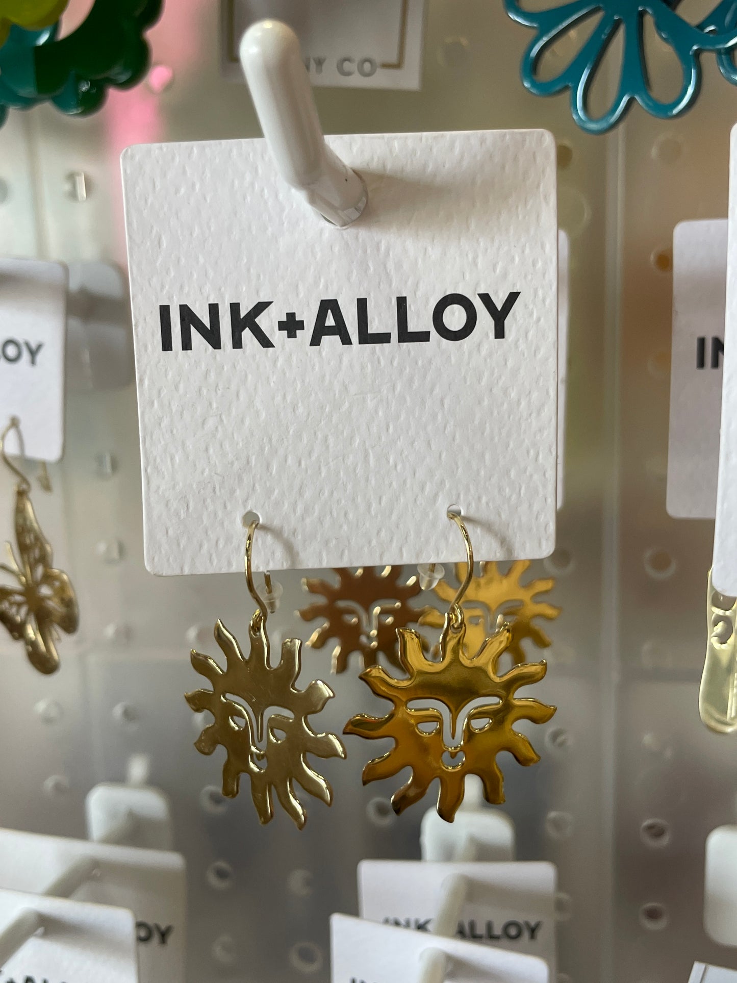 LANE SUN DANGLE EARRINGS BRASS