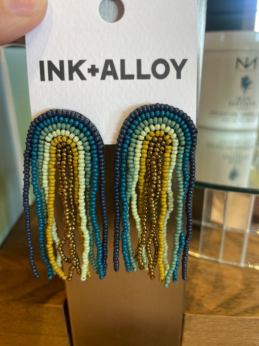 RAINBOW BEADED FRINGE TEAL