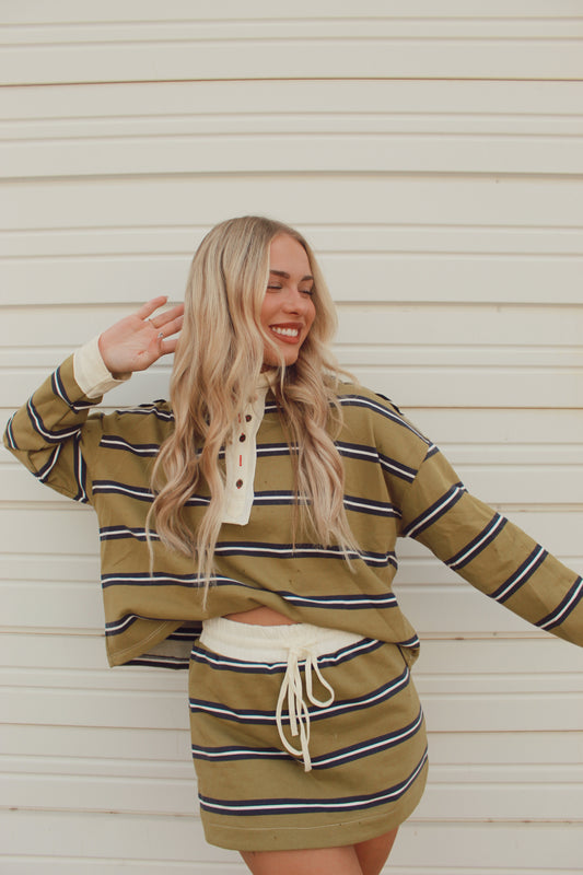Mineral Washed Striped Set