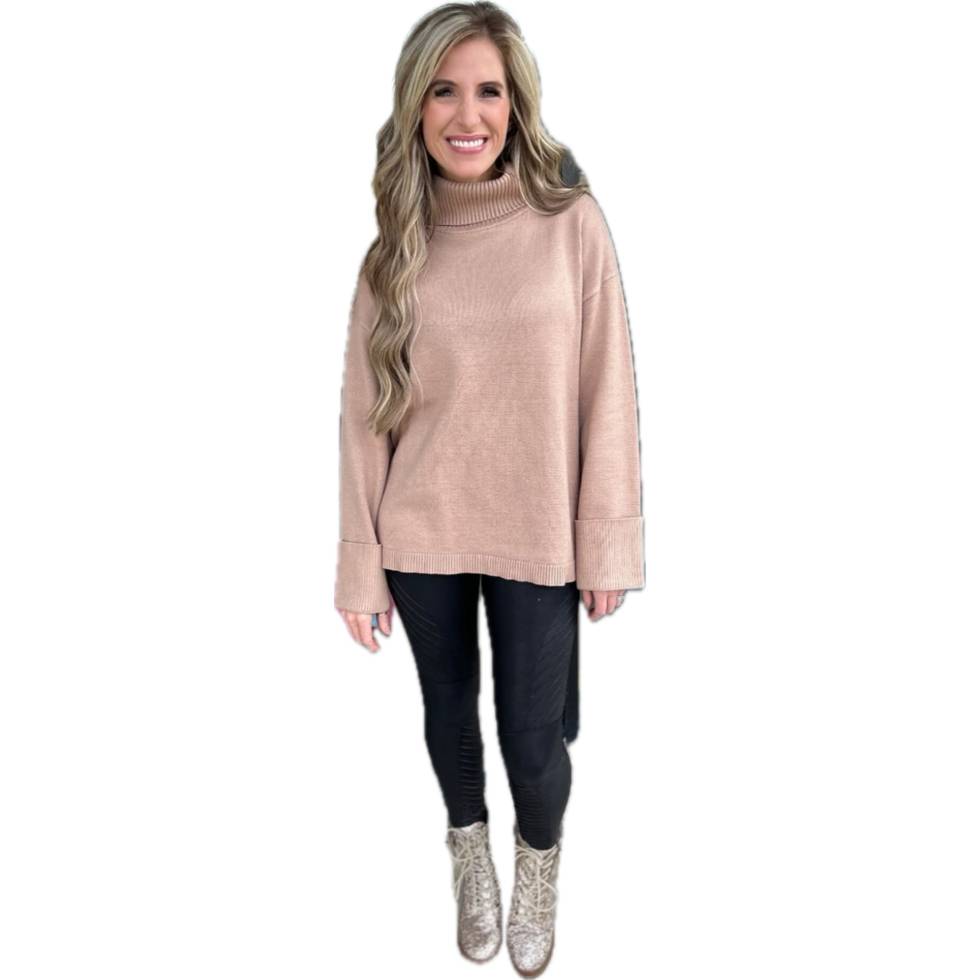 Taupe Turtle Neck Sweater