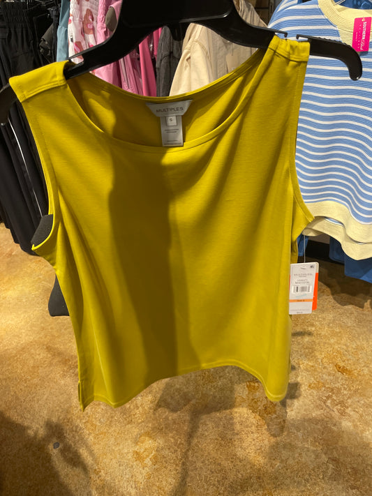 Green Yellow Scoop Neck Tank
