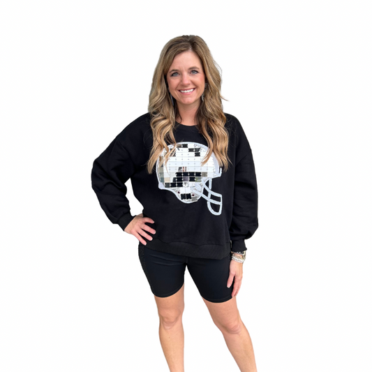 Black and Silver Mirror Helmet Sweatshirt