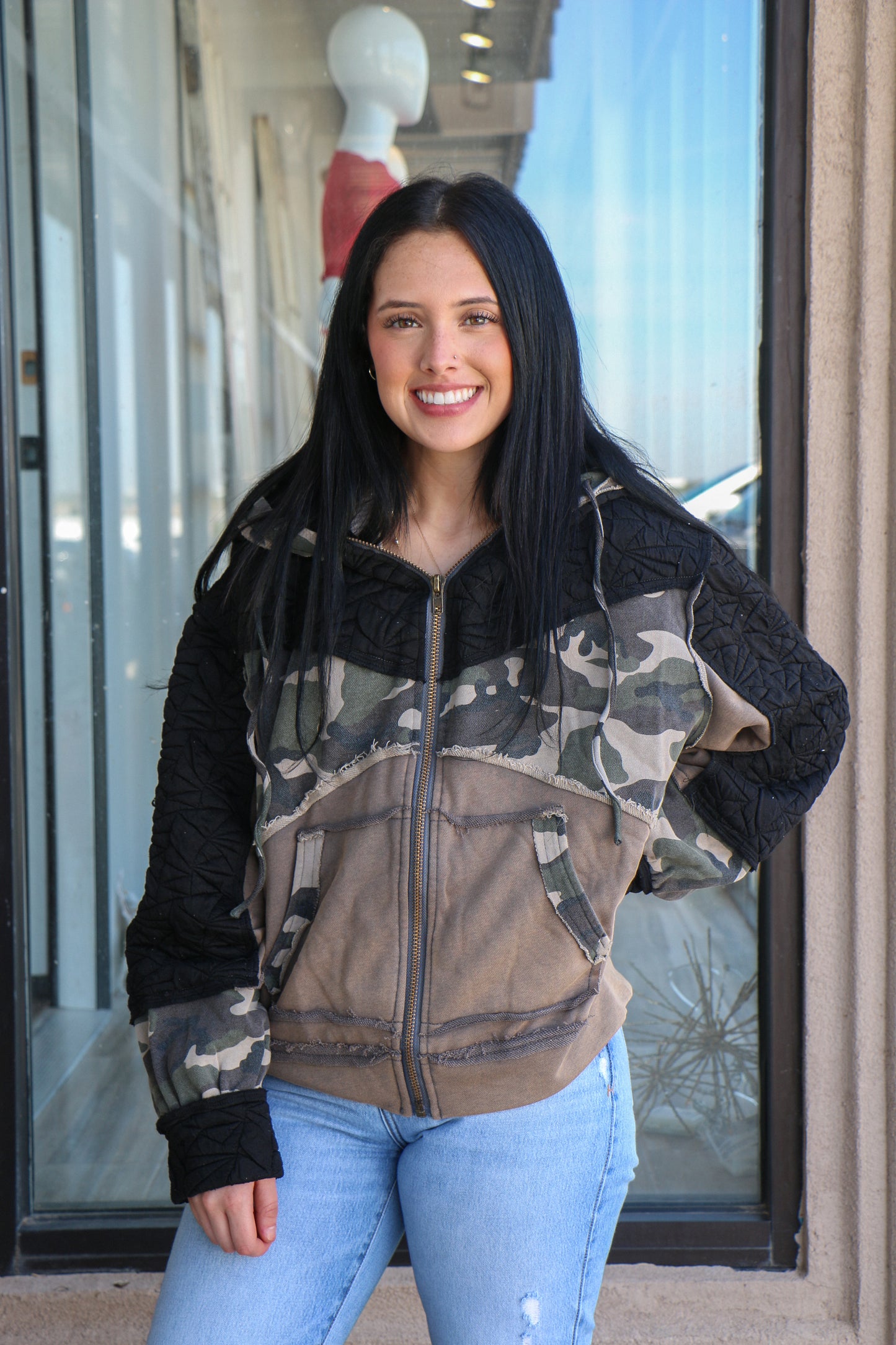 Camo quarter zip
