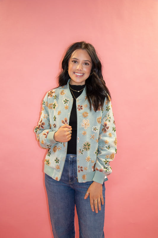 Blue Madison Bomber Jackets