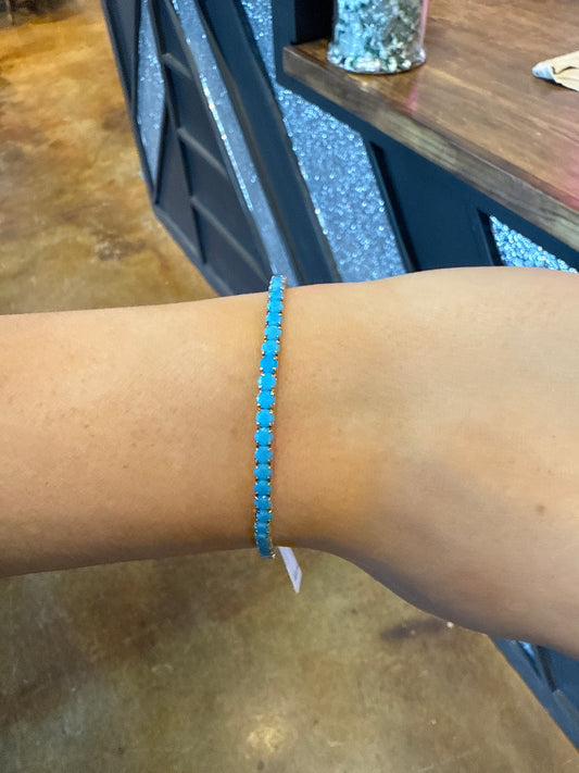 3mm stretchy turquoise tennis bracelet