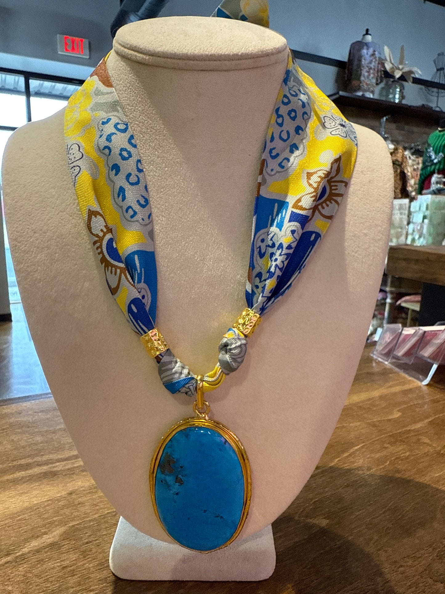 Vibrant scarf necklaces