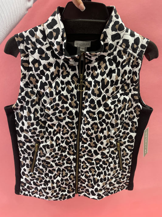 Zip Thru Stand Collar Zip PKt Vest (multi)