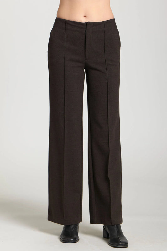Front Zip Pant With Pin-Tucked  Leg