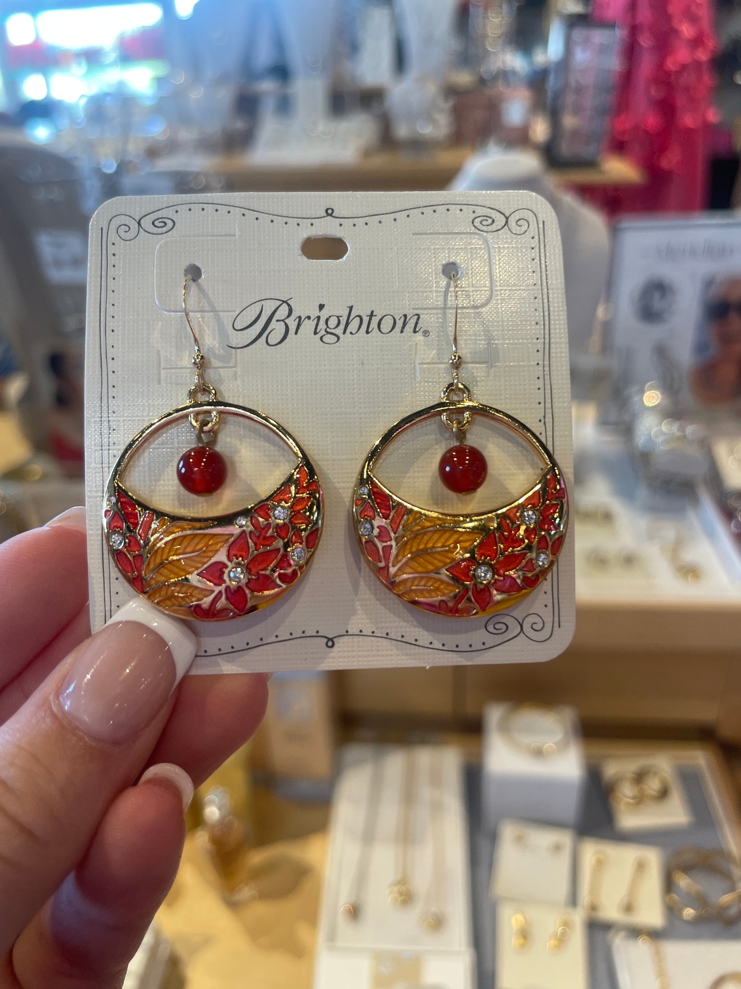 colorful gold earrings