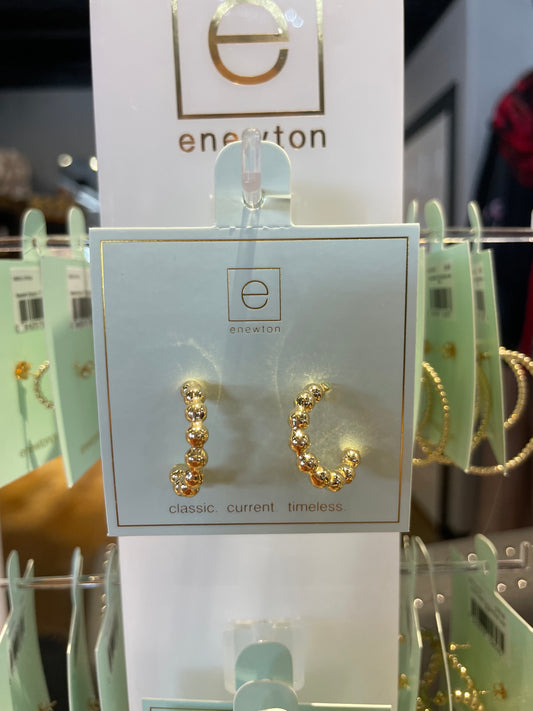 Beaded Classic Post Hoops