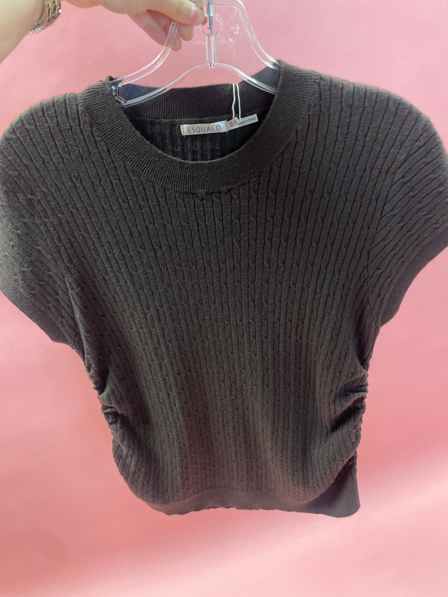 Sweater s/slve elastic waist brown