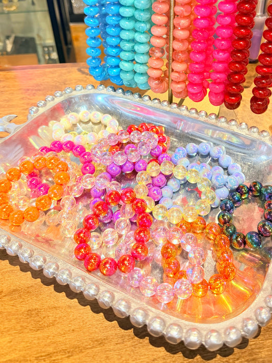 Iridescent beaded bracelets