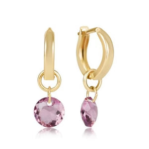 Huggie gold reflection earrings