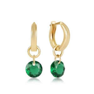 Huggie gold reflection earrings