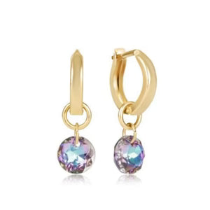 Huggie gold reflection earrings