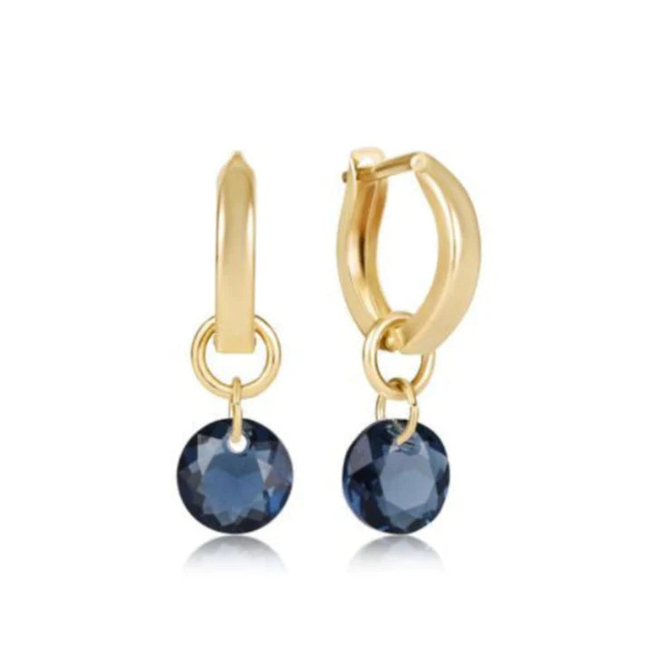 Huggie gold reflection earrings