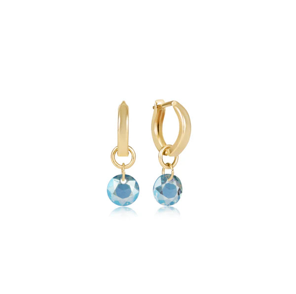 Huggie gold reflection earrings