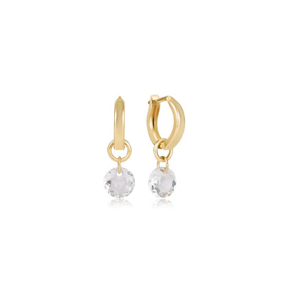 Huggie gold reflection earrings