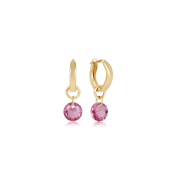 Huggie gold reflection earrings