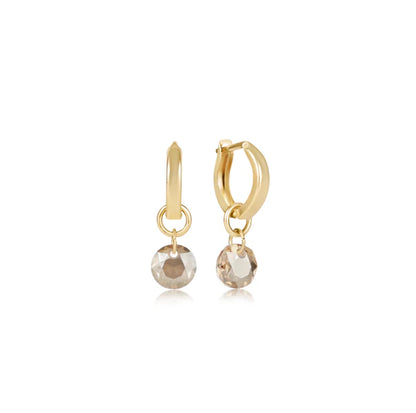 Huggie gold reflection earrings