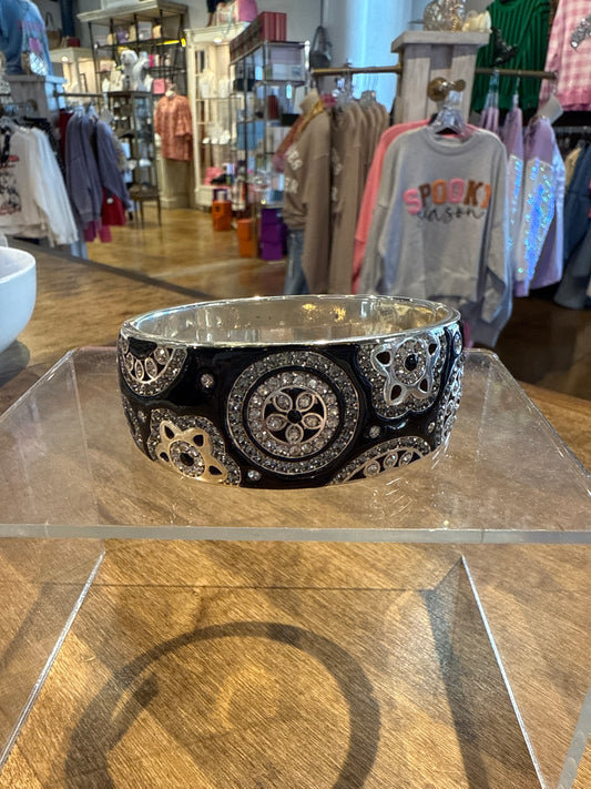BLACK AND SILVER BANGLE