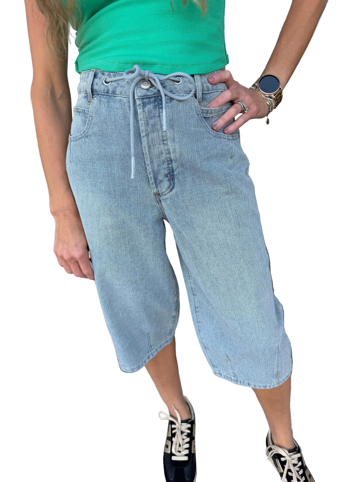 Relaxed bermuda barrel pant