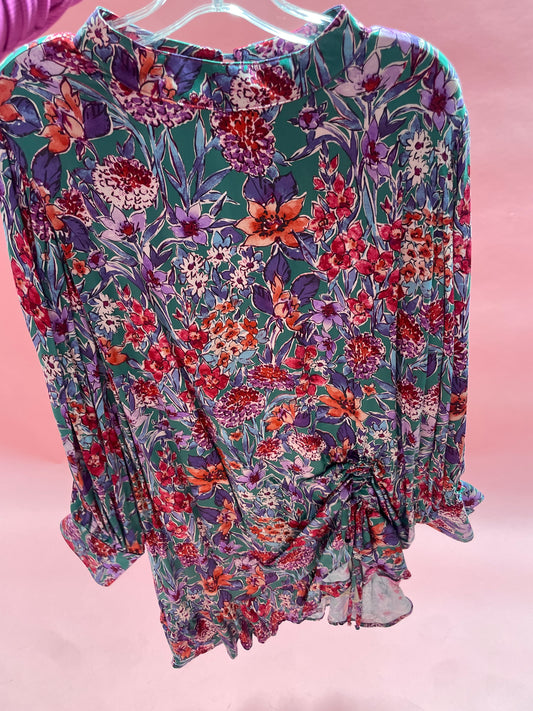 Cinched Hem Floral Dress