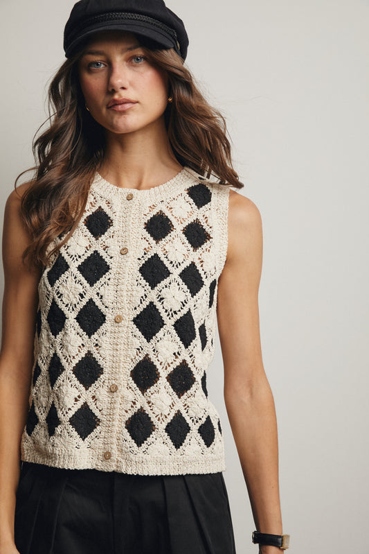 DIAMOND CROCHET VEST