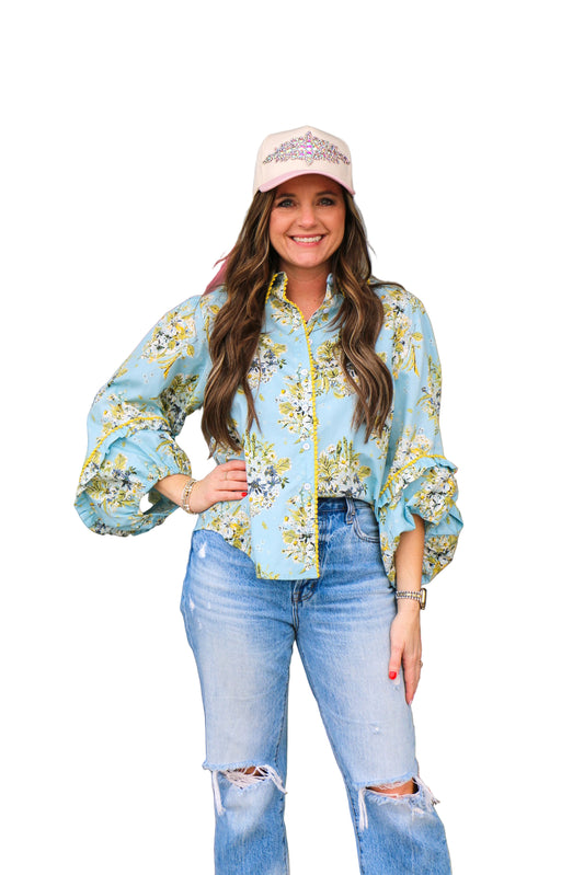 Blue spring bounty shirt
