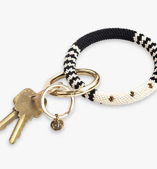 Black and ivory key ring