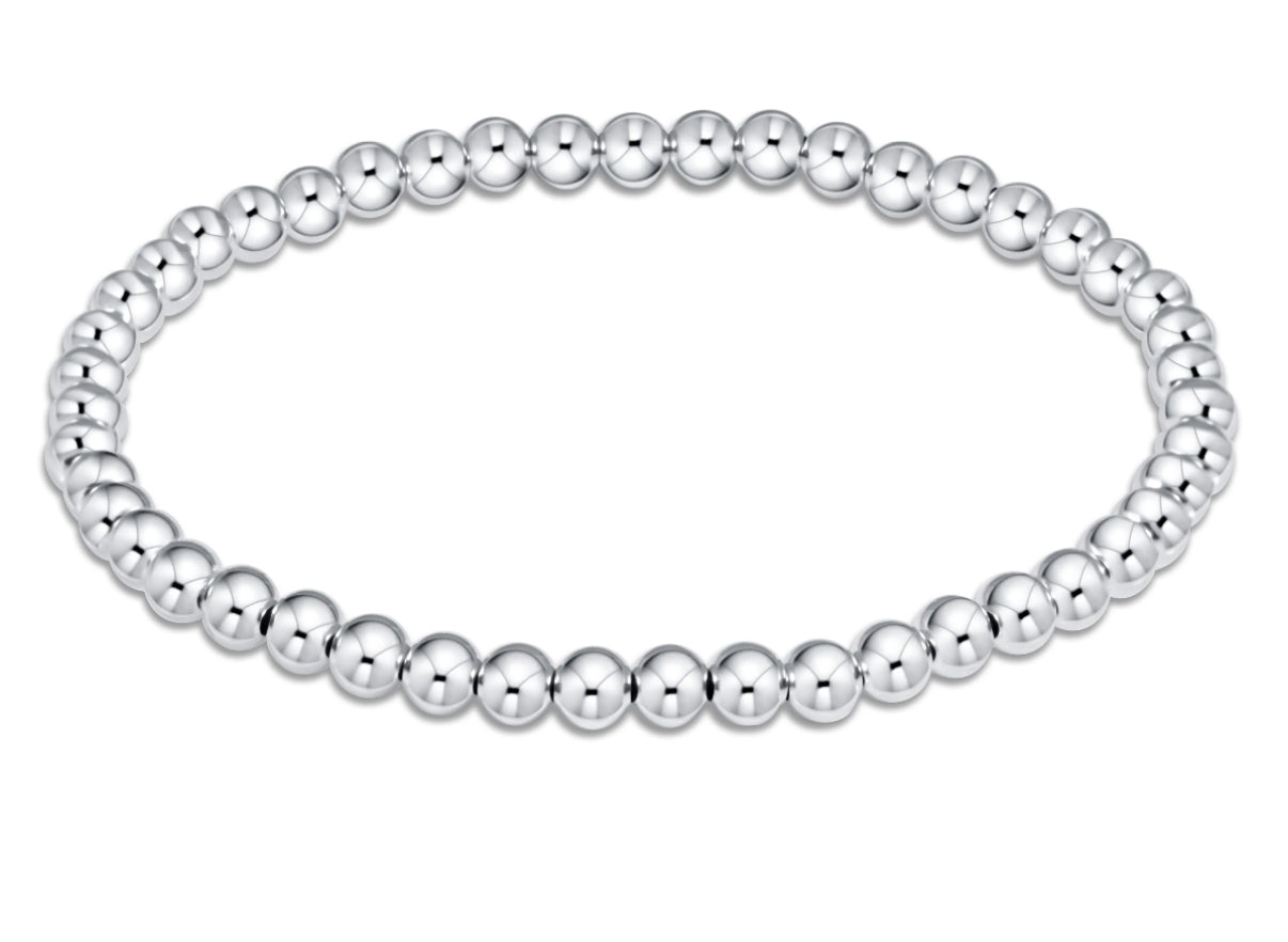 CLASSIC SILVER 4MM BEAD BRAC