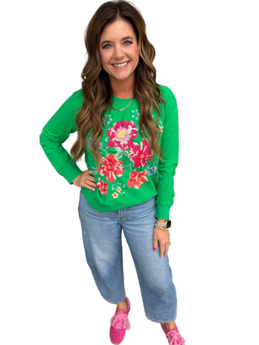 Green Seamed Sweatshirt