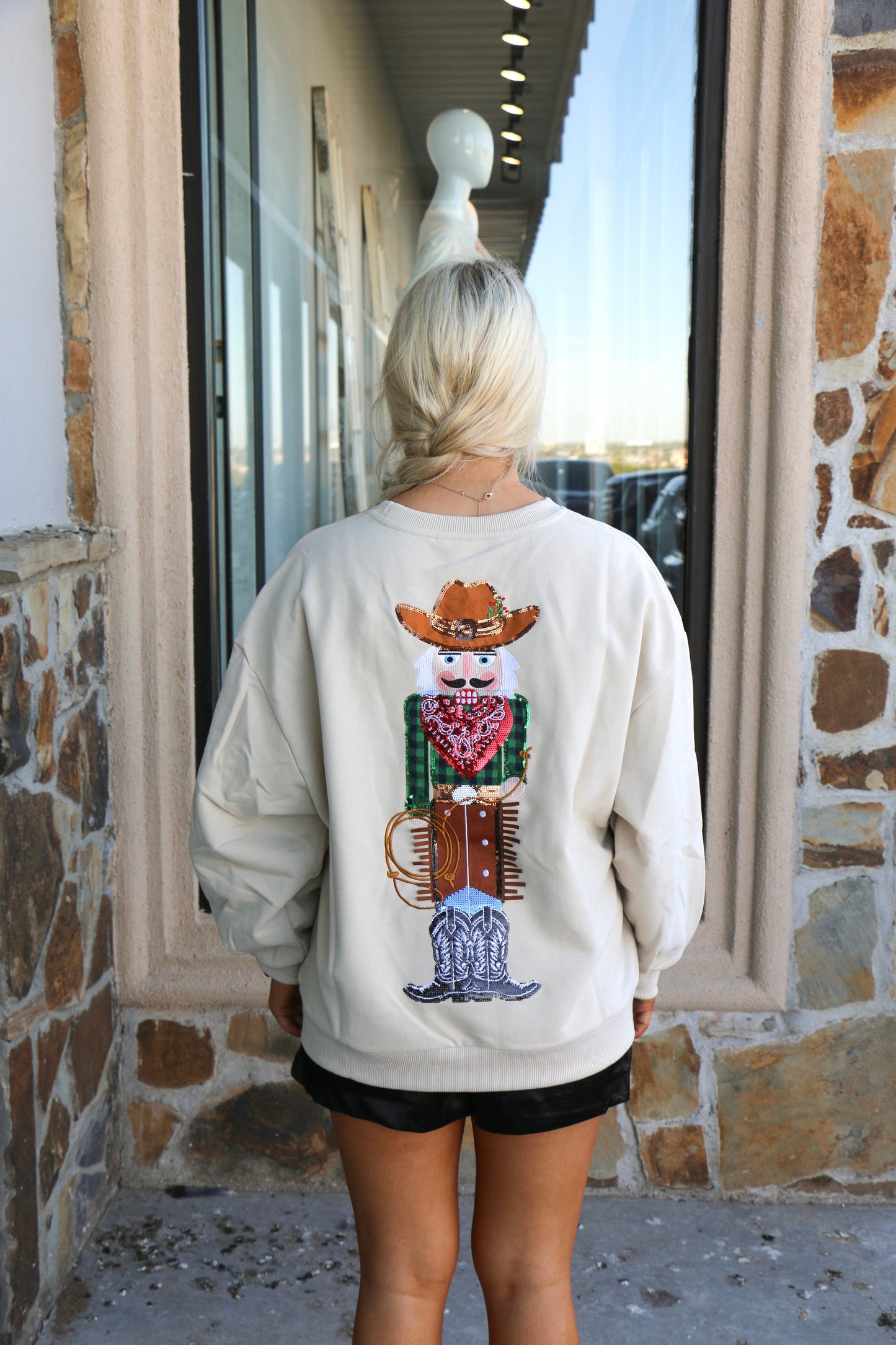 Beige cowboy nutcracker sweatshirt
