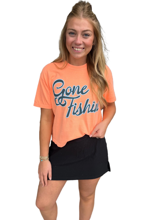 Gone Fishin' Crop Tee