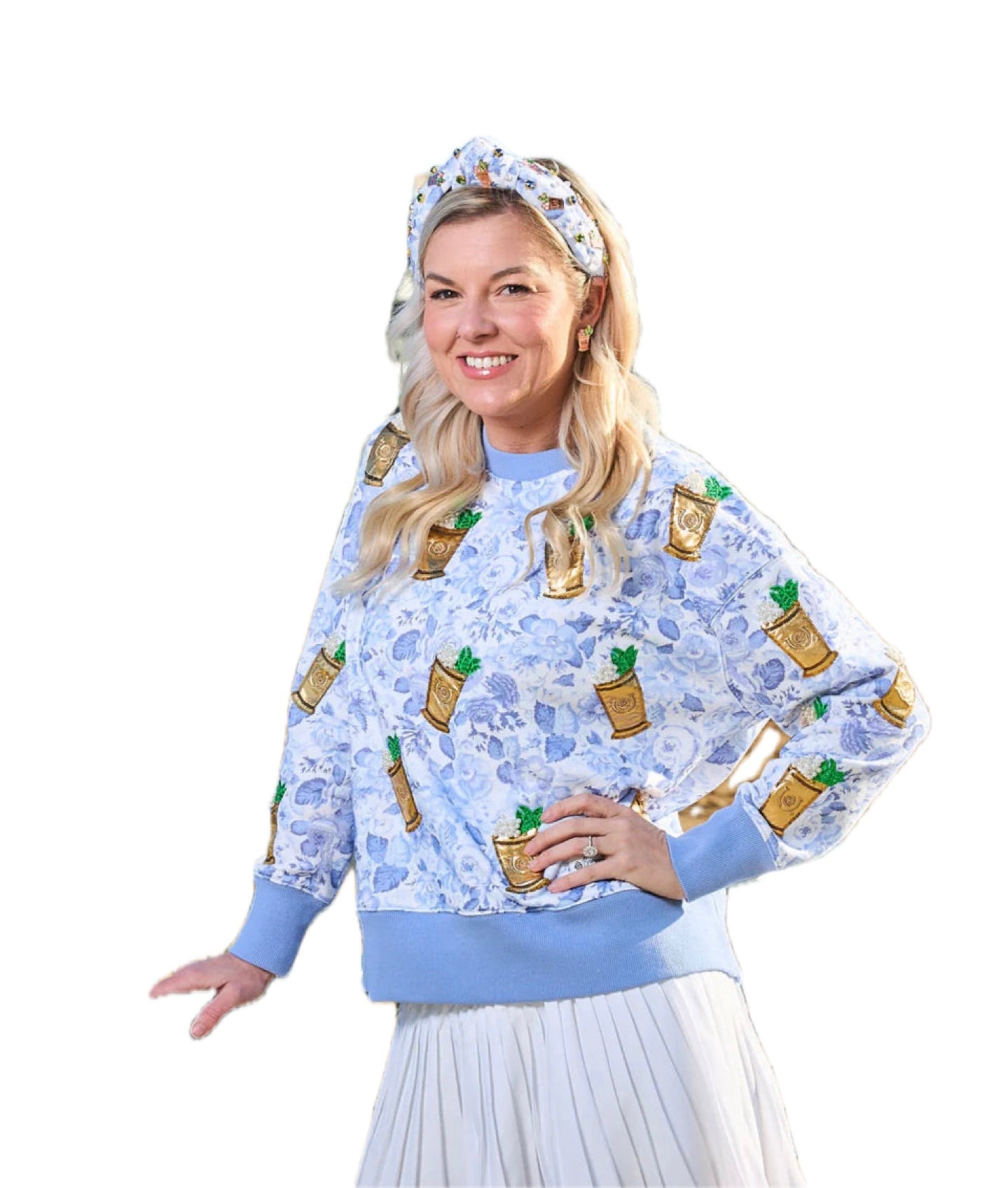 Kentucky Derby® x LAURA ASHLEY Mint Julep Floral Sweatshirt