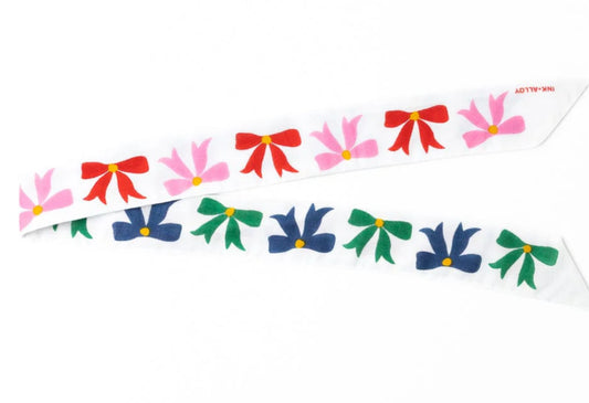 BOW PRINT SKINNY SCARF