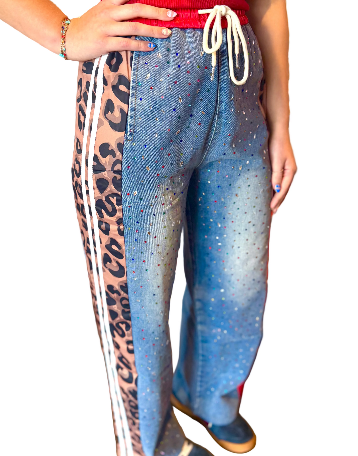 Leopard stripe jewel pant