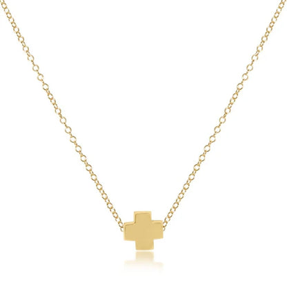 16" NECKLACE GOLD SIGNATURE CROSS