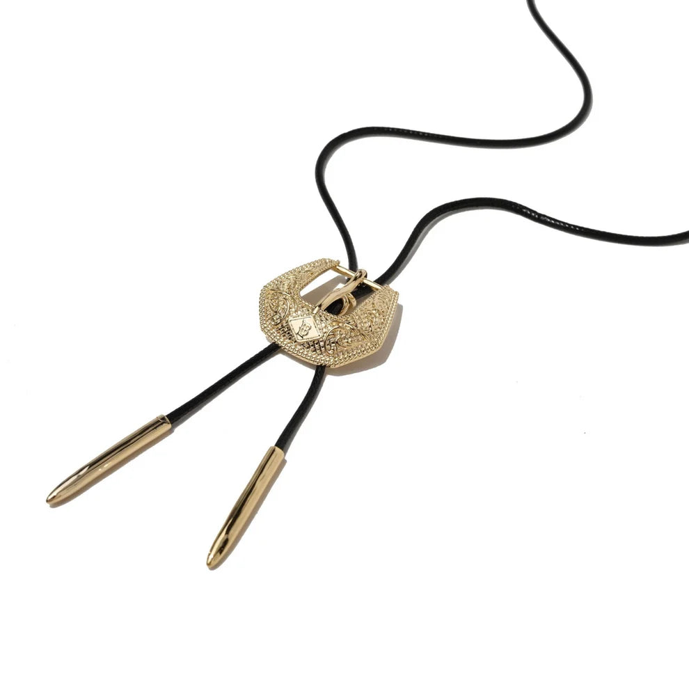 Gold Belt Buckle Bolo