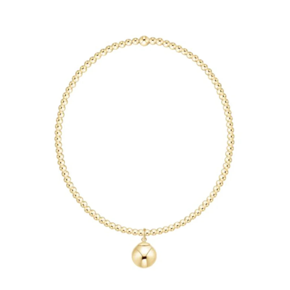 CLASSIC GOLD 2MM BRACELET - CLASSIC GOLD 8MM CHARM