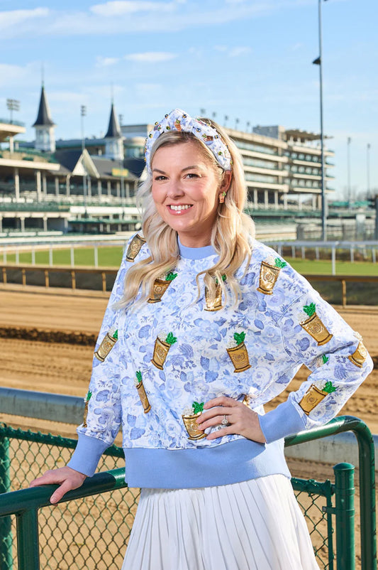Kentucky Derby® x LAURA ASHLEY Mint Julep Floral Sweatshirt