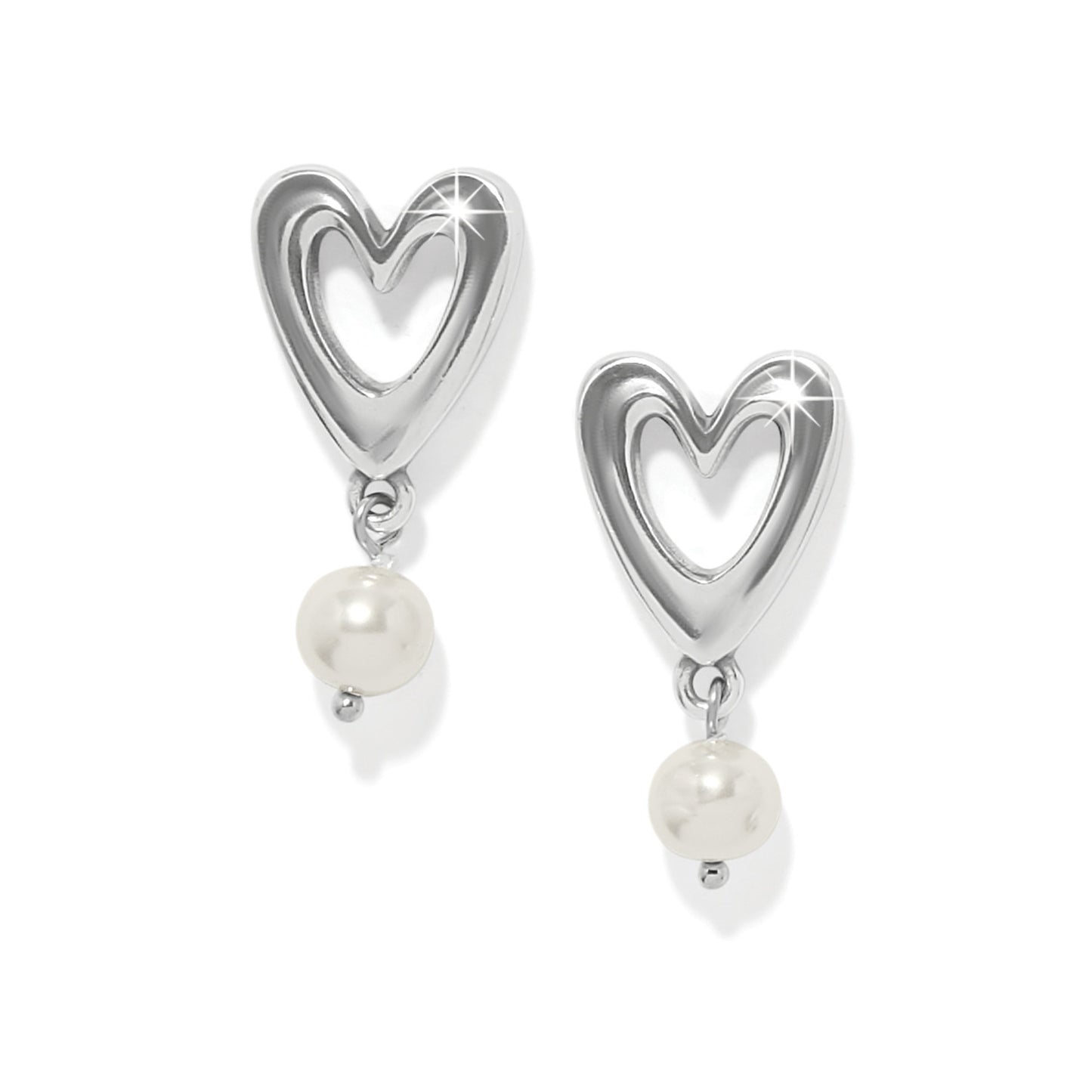 CASCADE OPEN HEART PEARL EARRING