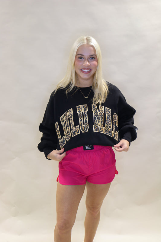 "Lulu Mac" leopard block sweatshirt