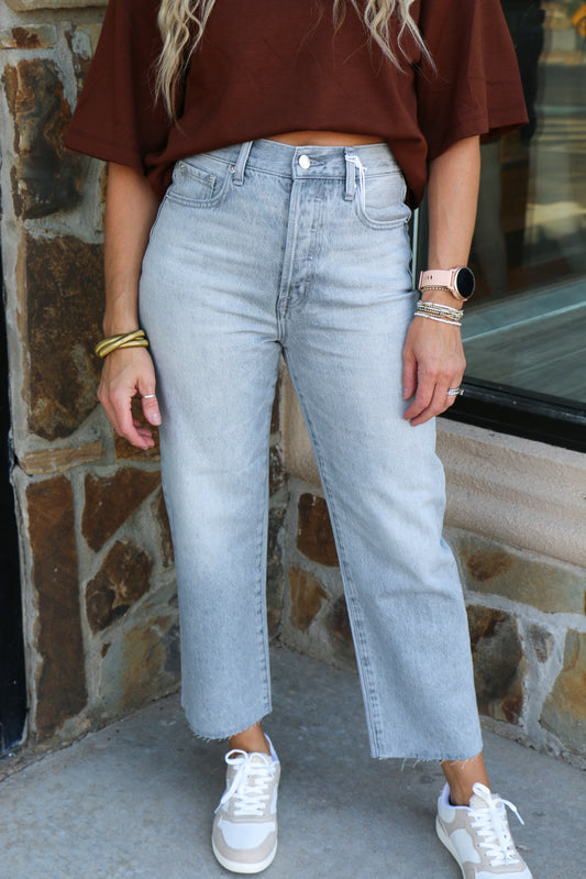 Cassie cropped grey wash jeans