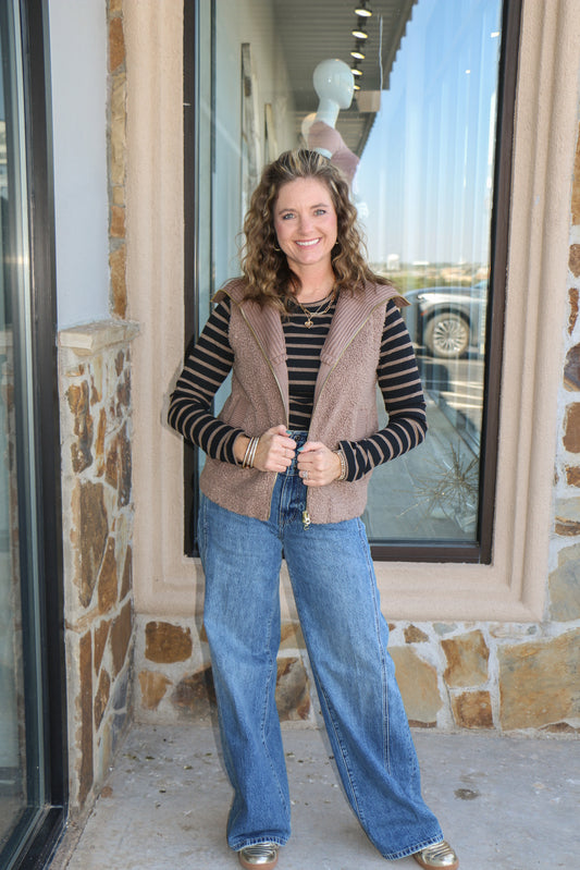 Brown Sherpa vest