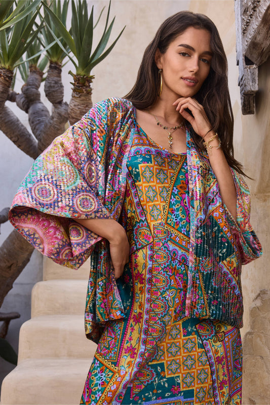 BOMI SEQUIN KIMONO (LINED)