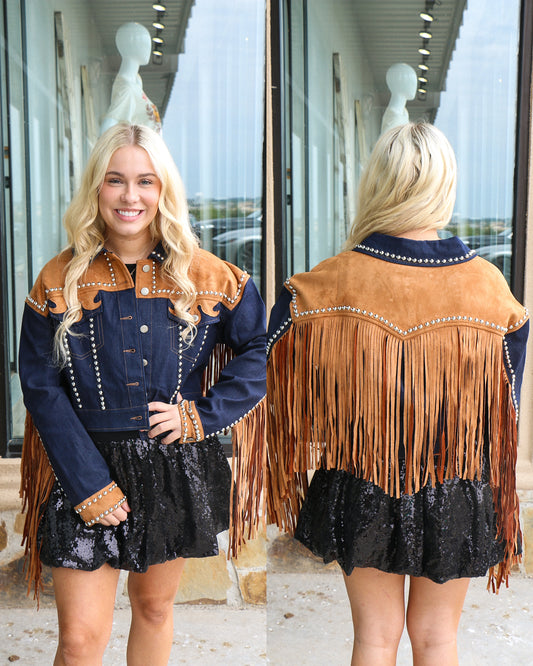 Dark denim contrast jacket