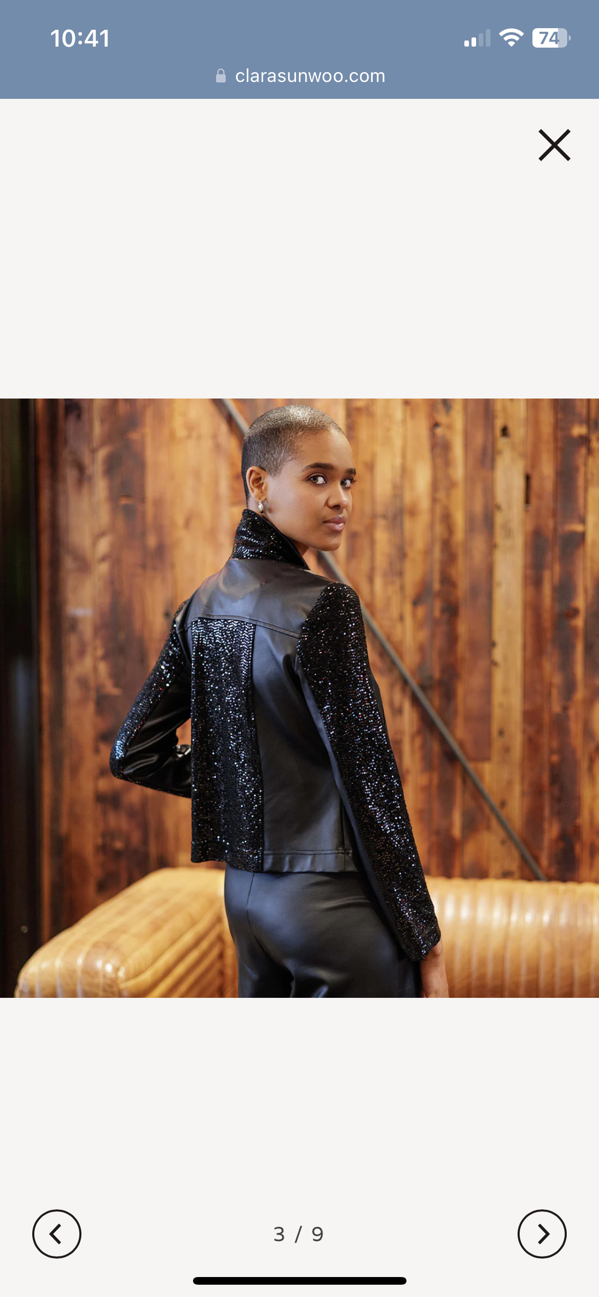 Black Shimmer + Liquid Leather Zip Jacket