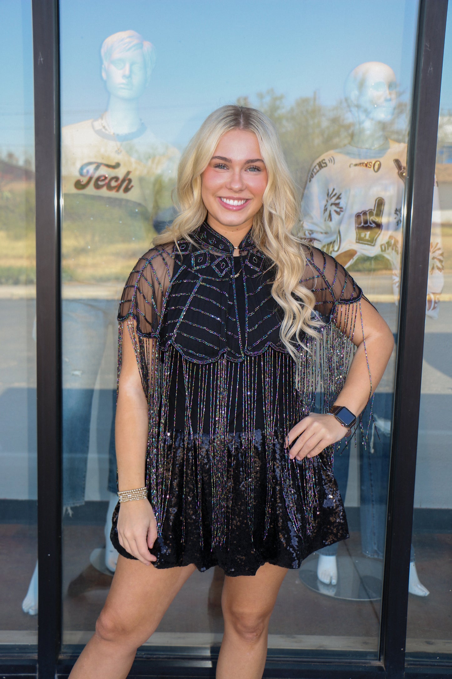 Beaded Cape Peacock ONE SIZE